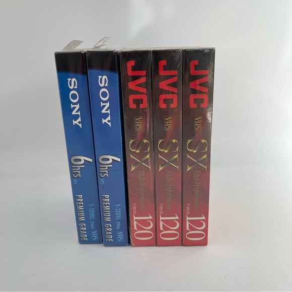 SONY 2 -Premium Grade 6 hour. and JVC 3 -SX 120 minute VHS Tapes (Total of 5) - Picture 4 of 4